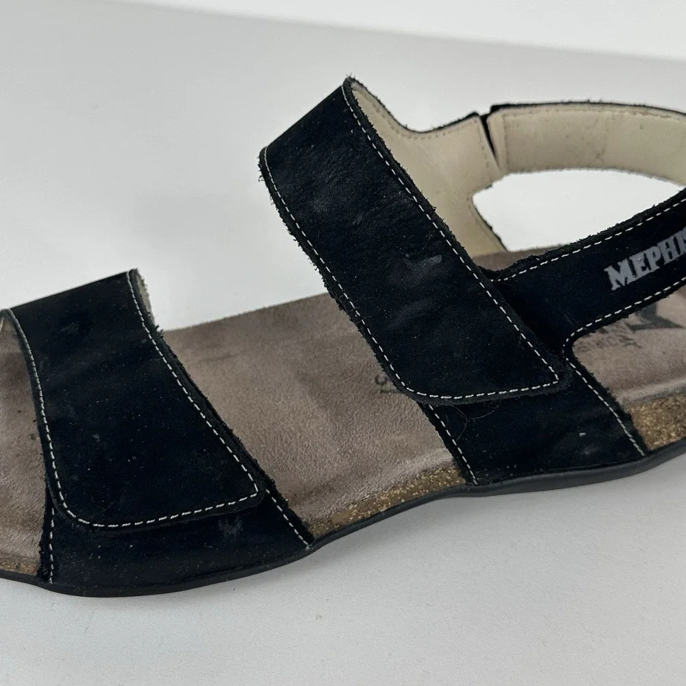 Mephisto Agave Black Bucksoft Anklestrap Comfort Sandal Women's EU‎ 37 US 7